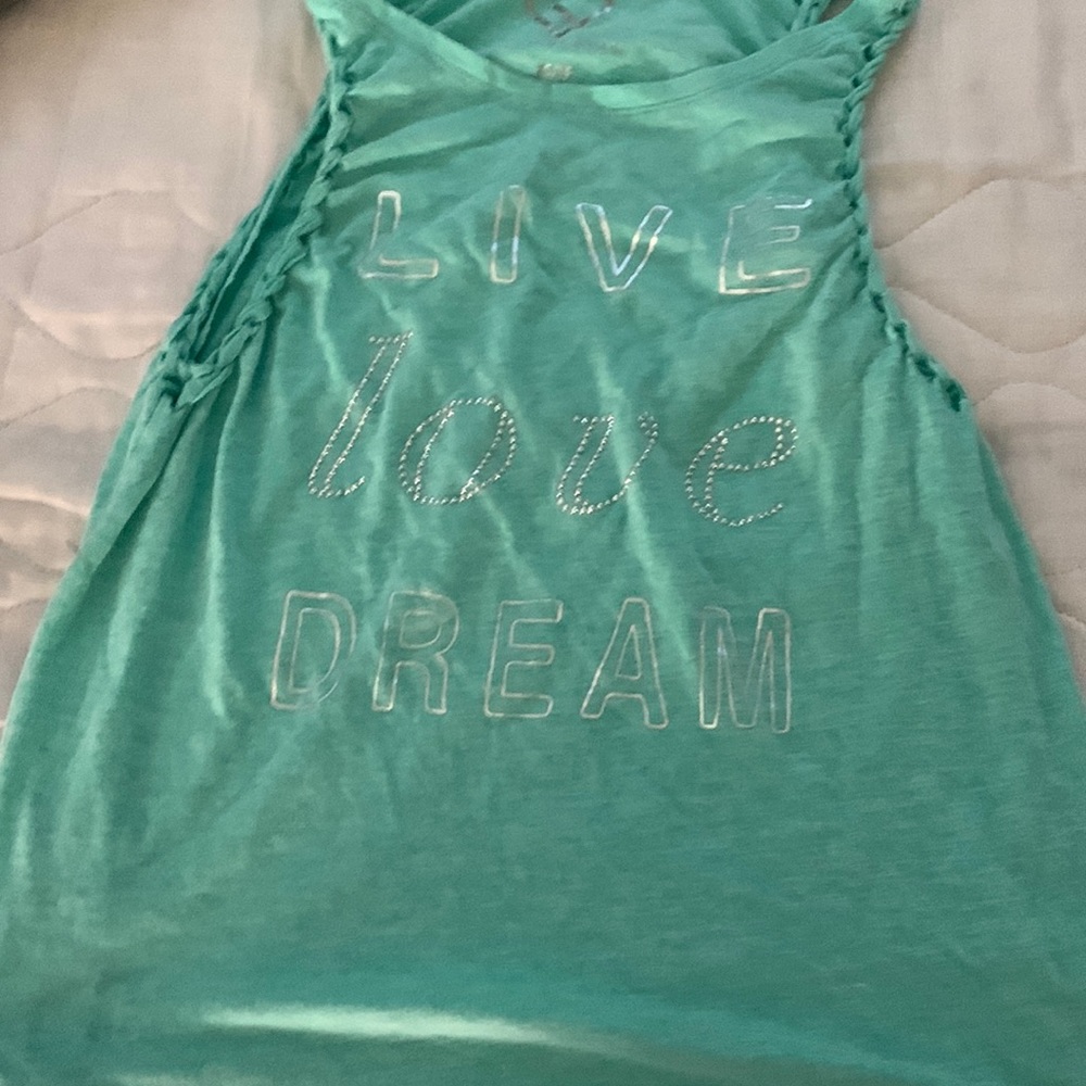 Green Embellished Tank Top